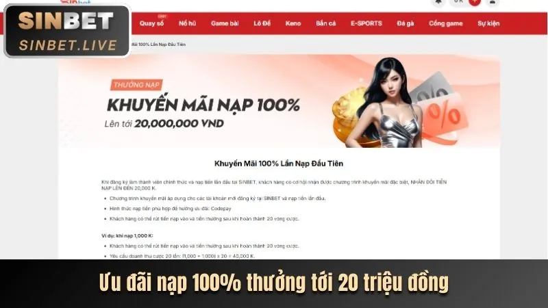 Thưởng nạp tiền z58win nhà cái